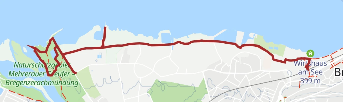 Route map: Am Naturjuwel Mehrerauer Seeufer in Bregenz